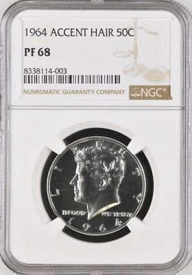 1964 Accented Hair Kennedy 50¢ NGC PF 68 - Image 1 of 2