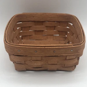 Longaberger 1991 Small Square Basket Handwoven 6.5 in No Handles No Liner USA - Picture 1 of 17