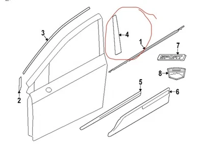 Genuine New Subaru OEM Door Applique 63563FN311 Cover B Pillar (Left, Front) - Image 1 of 4