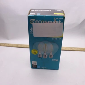 (3-Pk) EcoSmart G25 Dimmable Filament Vintage Edison LED Light Bulb Clear Glass - Picture 1 of 4