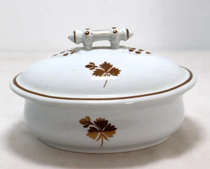 Seifenschale Antik H Burgess Burslem Eisenstein Teeblatt bedeckt Kupfer Glanz - Bild 1 von 6