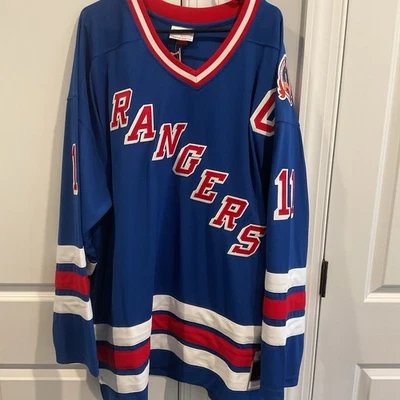 Футболка Mitchell & Ness Blue Line Mark Messier New York Rangers 1993 синяя 3XLarge - Изображение 1 из 4