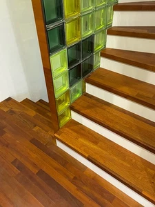 2,5m² Doussie Massivholz in 22mm Stärke 1-Schicht, 500mm x 68mm, Nut & Feder - Bild 1 von 7