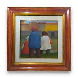 QUADRO PESCATORI SULL'ARNO - ROBERTO MASI OLIO SU TELA - Foto 1 di 5