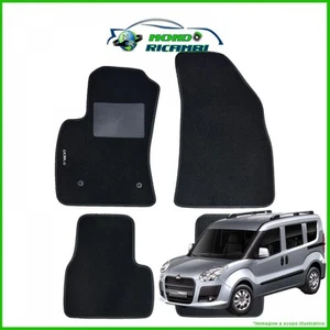 SERIE 4 TAPPETI - TAPPETINI IN MOQUETTE NERI PER FIAT DOBLO DAL 2009 AL 2023 - Imagen 1 de 5