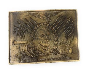 President ABRAHAM LINCOLN Metal Belt Buckle Rare Backing Vintage - Picture 1 of 5