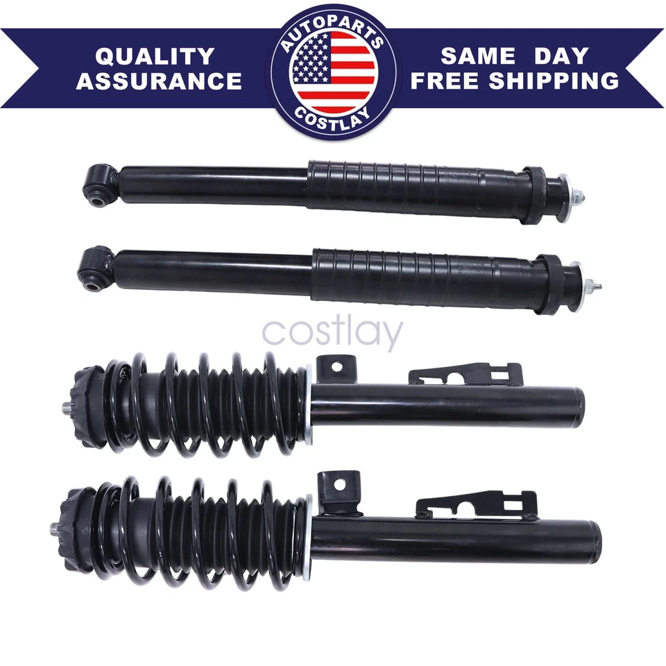 4x Conjuntos de puntal de amortiguador delantero trasero sin ADS para 08-16 Smart Fortwo W451 1,0 L/EV Foto 1 de 4