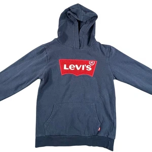 Levi's Kids Blue Pullover Hoodie Sweatshirt Red Logo Large L Youth Boys - Picture 1 of 8