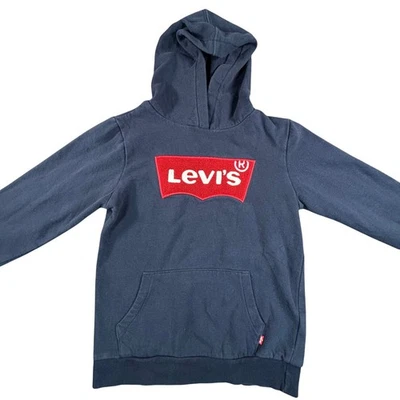 Levi's Kids синий пуловер толстовка с капюшоном красный логотип большой L молодежи мальчиков - Изображение 1 из 4