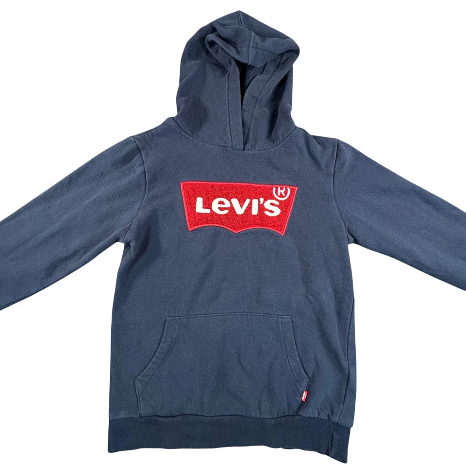 Sudadera con Capucha Pullover Azul Levi's Niños Logo Rojo Grande L Jóvenes Niños Foto 1 de 4