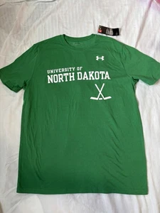 University of North Dakota Under Armour grünes kurzärmliges Herrenhemd Large neu mit Etikett - Bild 1 von 4