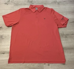 Callaway Opti Dri Swing Tech Golf Polo Shirt Size 3X Orange Short Sleeve - Picture 1 of 5
