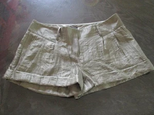 Express Silver Silky Shorts w/ Cuffed Hem and Pockets Women's Size 8 EUC - Picture 1 of 3