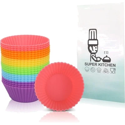 Mini Muffinform Silikon 24er Rainbow Kuchen Pralinen Backformen - Bild 1 von 2