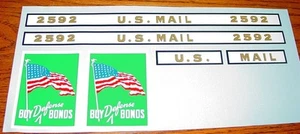 Buddy L US Mail Defense Bonds Truck Aufkleber Set BL-082 - Bild 1 von 1