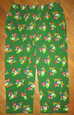 PANTALONES DE PIJAMA YOSHI & MARIO Verde Nintendo Sleep Lounge Wear GRANDES 36-38 Foto 1 de 4