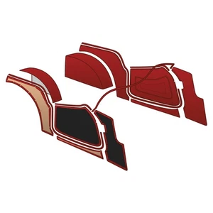 MG TD Verkleidung Kit rote Farbe Vinyl Panel & Vinyl Trim 1949-1953 Teilenr. 145-400 - Bild 1 von 3