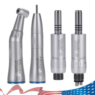 ASKEADNT Dental Slow Low Speed Handpiece Push Contra Angle/Air Motor NSK Style 2/4 Holes