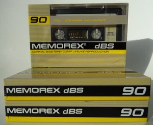 3x Cintas de Cassette Memorex dBS90 90 Min Tipo I NUEVAS Y SELLADAS - Sesgo Normal - Imagen 1 de 8