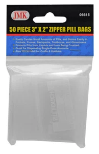 50-pc. 3" x 2" Zipper Pill Bags Closable Portable Bag Travel Zip Lock Planners - Picture 1 of 1