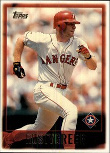 1997 Topps Texas Rangers Baseball Card #12 Rusty Greer