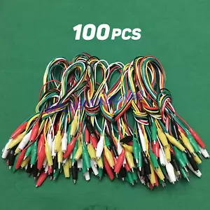 100 piezas doble aislamiento clips de cocodrilo abrazadera de cocodrilo para cables de prueba alambre 50 cm - Imagen 1 de 4