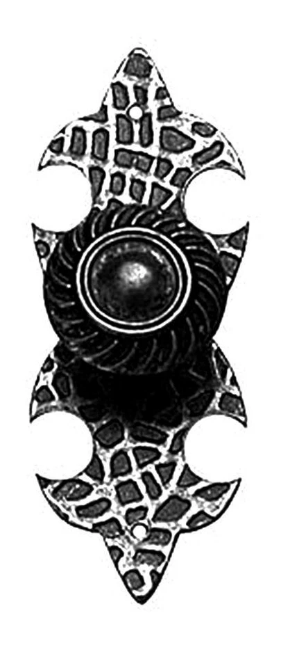 Pomolo pomo pomello per mobile con piastra - in ferro battuto - stile rustico - Immagine 1 di 1