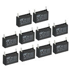 CBB61 Ceiling Fan Capacitor, 10Pcs 1uF 450V AC 50/60HZ with 2pins 35x24x22mm