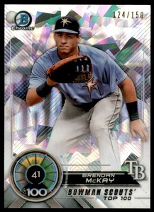 2018 Bowman Chrome Scouts Top 100 Atomic Refractors #BTP41 Brendan McKay /150