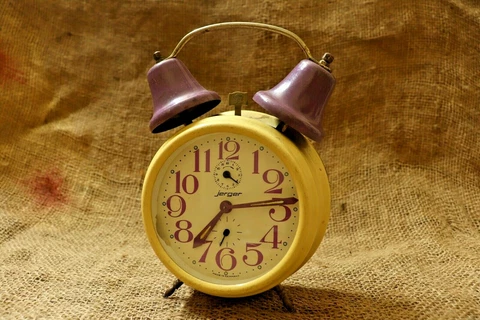 Vintage Alarm Clock Jerger Unique, Alarm Violet & Beige Clock Rare Clock Wind-Up Cover