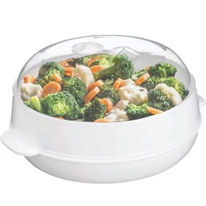 Plastic 1-Tier Microwave Steamer Heating Steamer Vegetable Steamer for Cookin... - Picture 1 of 7