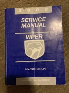 2002 VIPER ROADSTER/COUPE SERVICE MANUAL. ASE CERTIFIED - Picture 1 of 3