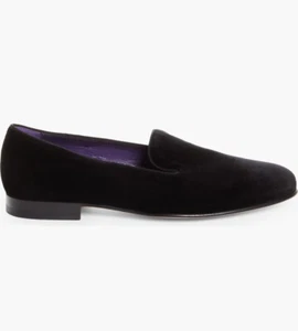 Mocassini ciabatte da fumo Ralph Lauren etichetta viola Alonzo taglia 12 scarpe slip on uomo - Foto 1 di 13