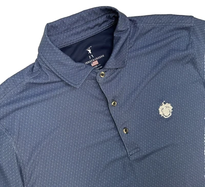 Fairway & Greene Polyester Spandex Short Sleeve Polo Shirt Men’s XXL Blue Design - Image 1 of 4