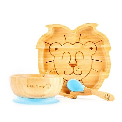 BubbaChomp® Weaning Set | Lion | Suction Bamboo Plate + Bowl + Spoon • 25.08€