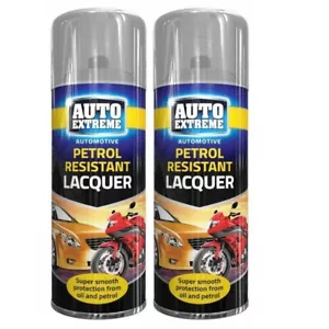 2 x Petrol Resistant Clear Lacquer High Gloss Spray Auto Car Wood Metal 400ml - Picture 1 of 5