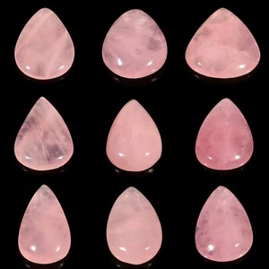 HIGH QUALITY NATURAL TRANSLUCENT PINK ROSE QUARTZ PEAR CABOCHON GEMSTONE CB- - Picture 1 of 10
