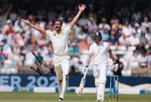 Autógrafo de cricket foto firmado por Mitchell Starc de Australia 12x8 Las cenizas 2023 - Imagen 1 de 1