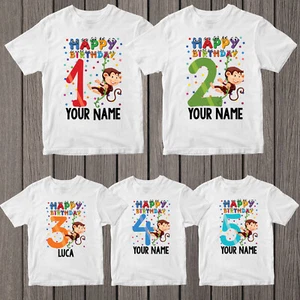 Personalizado Tu Nombre Mono Feliz Cumpleaños Niños Niños Cumpleaños Divertido 2T1A0 - Imagen 1 de 11