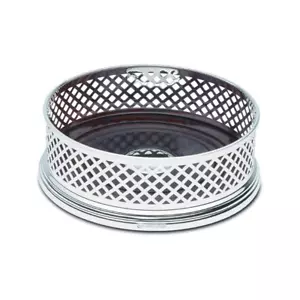 Broadway & Co - Massives Silber - Großer Weinflaschenkorb Gerader UNTERSETZER - 5" - Bild 1 von 3