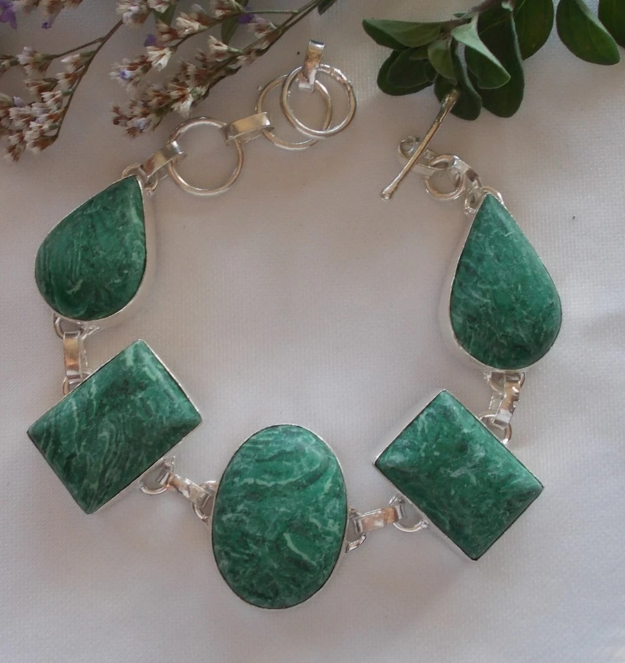 Bracciale in argento tibetano 925 con gemme di topazio london (CO30/I) - Immagine 1 di 1