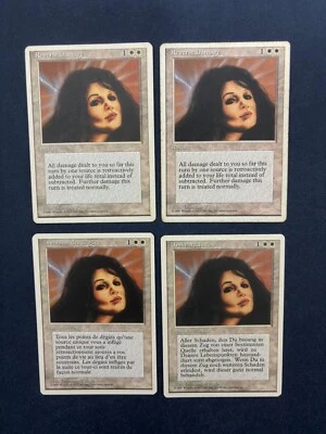 MTG 4X 4TH EDITION REVERSE DAMAGE GERMAN + FRENCH + ENGLISH MAGIC THE GATHERING - Image 1 of 4