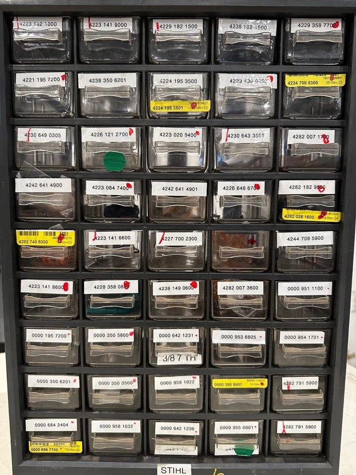 150+ NEW OEM STIHL Parts  gaskets, sleeves, hoses, screws, sprockets, spring etc - Image 1 of 4