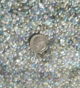 Mondstein Aura Edelstein Chips Nugget ohne Loch ungebohrt Flaschen Schmuck 100g Med - Bild 1 von 12