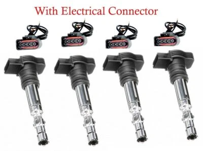 4 BOBINAS DE ENCENDIDO NUEVAS CON CONECTORES PARA: AUDI A4 TT QUATRO VW BETTLE JETTA 1.8L Foto 1 de 4