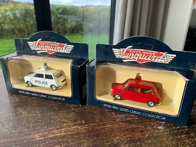 2x lot LLEDO Days Gone Vanguards Austin 7 Mini 1959 Diecast Boxed 74001 74002 - Image 1 of 4