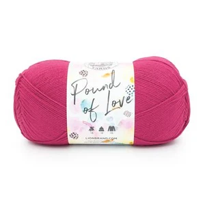 (1 Skein) Lion Brand Yarn 550-186E Pound Of Love Yarn, Cerise - Picture 1 of 5