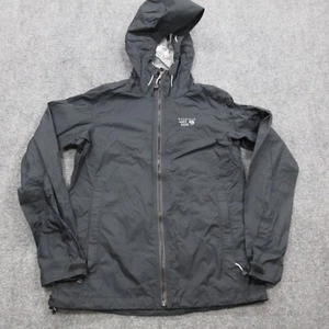 Mountain Hardwear Jacket Womens Small Black Long Sleeve Rain Coat Full Zip  - Picture 1 of 13