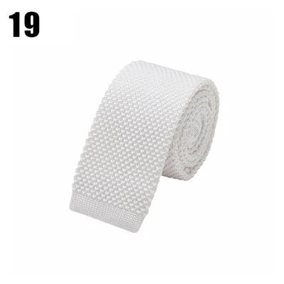 Corbata de punto liso para hombres ajustada unisex moda 5,7 cm ajustada tejida boda Foto 1 de 4