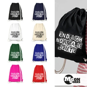 Turnbeutel Endlich normale Leute Fun Party Festival Tasche Jutebeutel Moonworks® - Bild 1 von 9